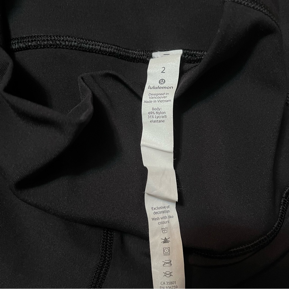Lululemon Black Leggings City Row Branded - Picture 5 of 6